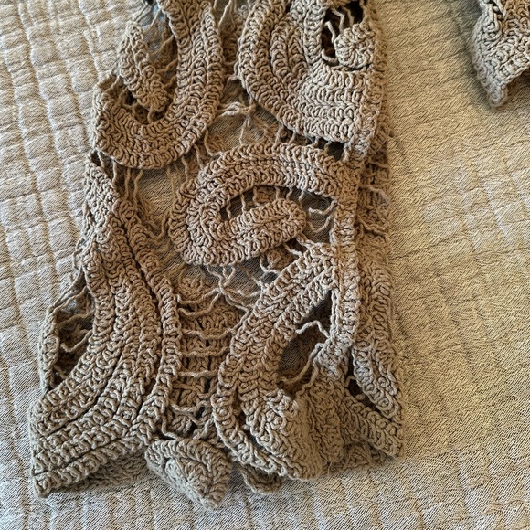 Willow + Root Mushroom Crochet Bell Sleeve Crop Top | Boho Y2K Street Style | M - Picture 4 of 6